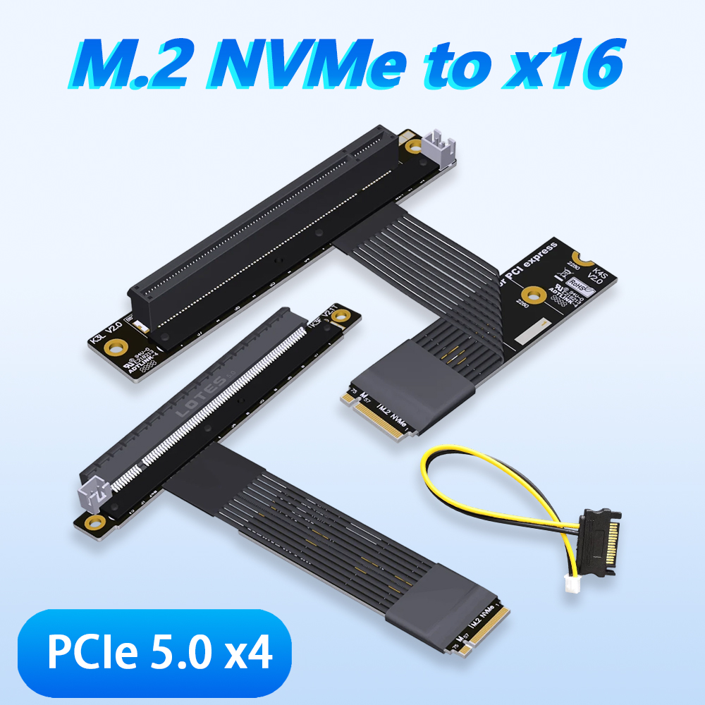 Pcie 5.0 Gpu Riser Cable - ADT-LINK M.2 NGFF NVMe ke PCIe
