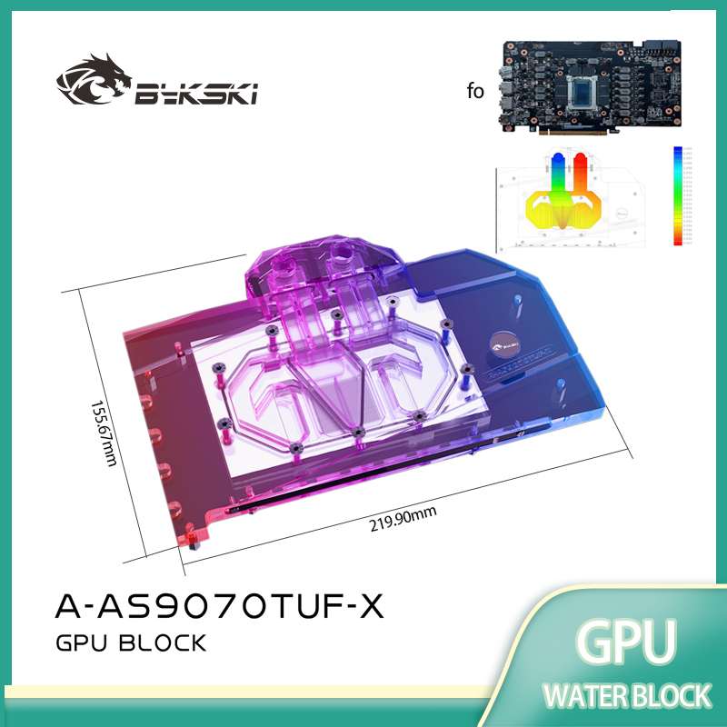 Rx 9070 Xt - Blok GPU Bykski untuk ASUS Radeon