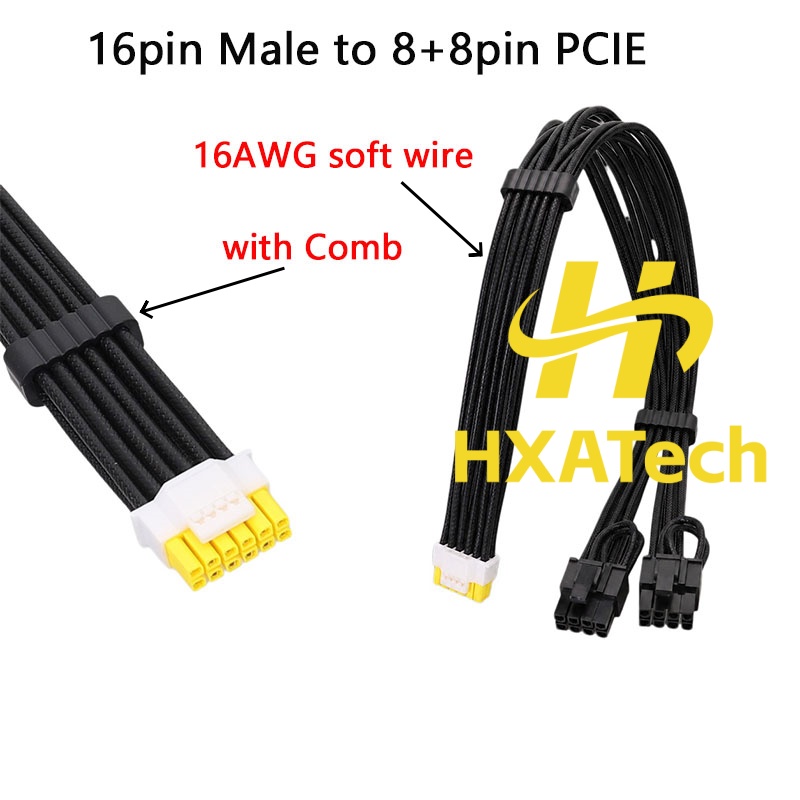HXATech-Colorful 12VHPWR ke Ka - Dual 8Pin To 16Pin 12Vhpwr Cable ulasan dan harga